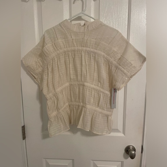 Ghospell Yasmin Ruched top - size medium+ in cream - Picture 2 of 11